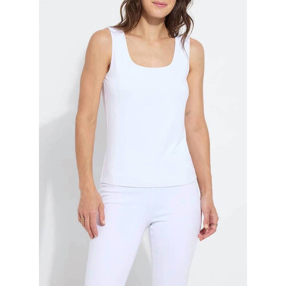 NEW LYSSE evie neck tank top in white